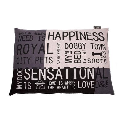Lex & Max Hondenkussen Happiness Grijs - 100 X 70cm Lex & Max Hondenkussen Happiness Grijs - 100 X 70cm