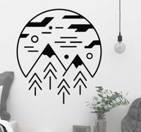 Reis stickers Minimalistische bergen - thumbnail