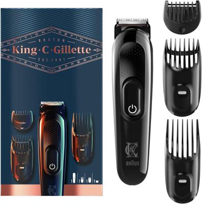 Gillette King C. Gillette Beard Trimmer Kit - Elektrische Baardtrimmer + 3 Opzetkammen