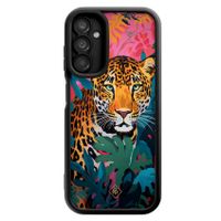 Samsung Galaxy A14 zwarte case - Luipaard jungle