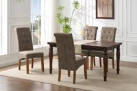 Design Stoel CASA taupe Microvezel met Decoratieve Knoppen Grenen Massief Houten Poten - 46553