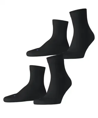 FALKE 2-paar Run ribbel korte sokken - Comfortabele katoenen dames en heren sokken