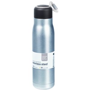 RVS thermosfles / isoleerfles voor onderweg 550 ml lichtblauw