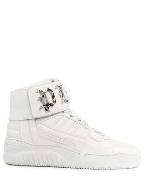 Philipp Plein baskets montantes à logo - Blanc