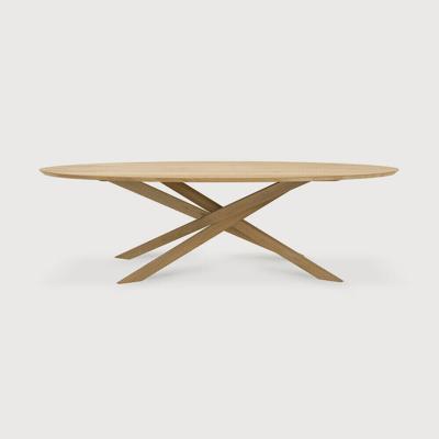 Ethnicraft Ovale Eettafel 'Mikado' Geolied Eikenhout, 267 x 138cm, kleur Naturel