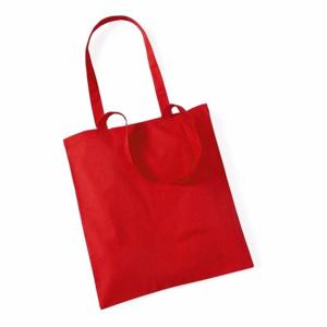 Draagtasje met hengsels - rood - 42 x 38 cm - katoen - 10 liter - boodschappen - gymtas