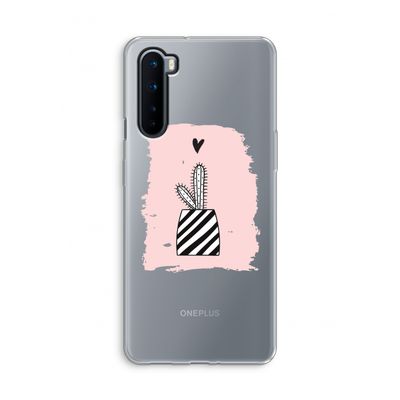 Zwart-wit cactus: OnePlus Nord Transparant Hoesje