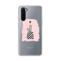 Zwart-wit cactus: OnePlus Nord Transparant Hoesje
