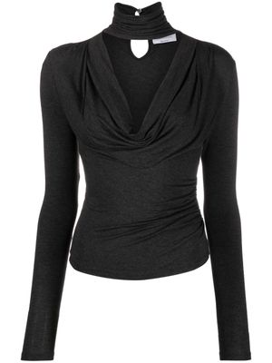 Blumarine haut en jersey à col bénitier - Gris