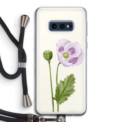 Purple poppy: Samsung Galaxy S10e Transparant Hoesje met koord