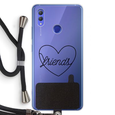 Friends heart black: Honor Note 10 Transparant Hoesje met koord