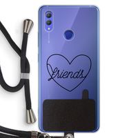Friends heart black: Honor Note 10 Transparant Hoesje met koord