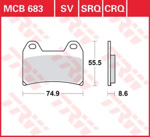 TRW Remblokken, en remschoenen voor de moto, MCB683CRQ Hyper carbon