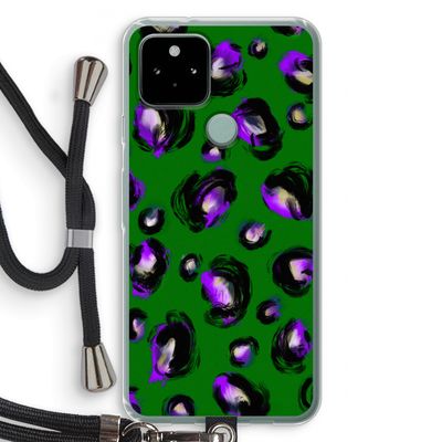 Green Cheetah: Pixel 5 Transparant Hoesje met koord
