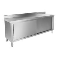 RVS werkkast - ECO - 200 x 60 cm - 160 kg - achterwand - Royal Catering