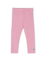 Moncler Enfant legging à patch logo - Rose