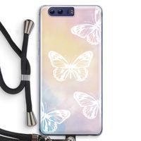 White butterfly: Honor 9 Transparant Hoesje met koord