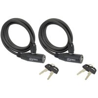 2x Zwart fietsslot/krulkabelslot 150 cm