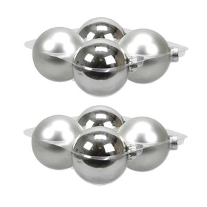 8x stuks glazen kerstballen zilver 10 cm mat/glans