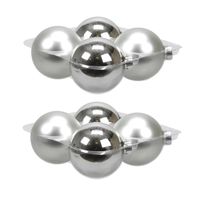 8x stuks glazen kerstballen zilver 10 cm mat/glans