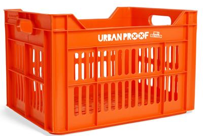 Pro Urban of fietskrat recycled kunststof 30l oranje 40x30x25 cm