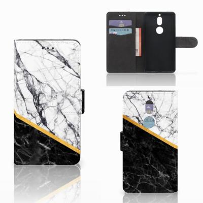 Nokia 7 | Bookcase | Marmer Wit Zwart - Origineel Cadeau Man