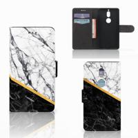 Nokia 7 | Bookcase | Marmer Wit Zwart - Origineel Cadeau Man