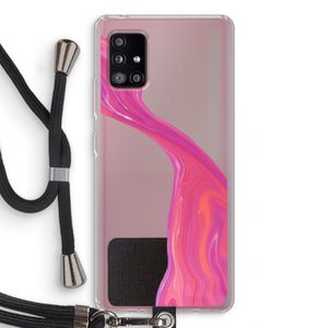 Paarse stroom: Samsung Galaxy A51 5G Transparant Hoesje met koord