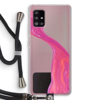 Paarse stroom: Samsung Galaxy A51 5G Transparant Hoesje met koord