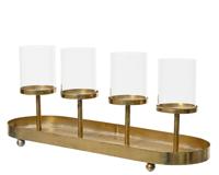 Kandelaar ijzer l15b48h12 cm chmp/gd - Decoris