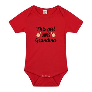 This girl loves grandma cadeau baby rompertje rood meisjes