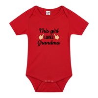 This girl loves grandma cadeau baby rompertje rood meisjes