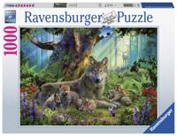Puzzel ravensburger familie wolf in het bos 1000st