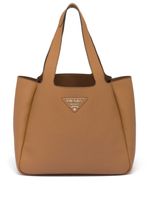 Prada sac cabas en cuir - Marron - thumbnail