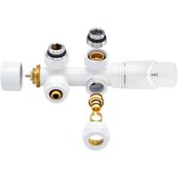 Leoni Thermostatische Radiatoraansluitset Middenaansluiting Wit M30x1.5