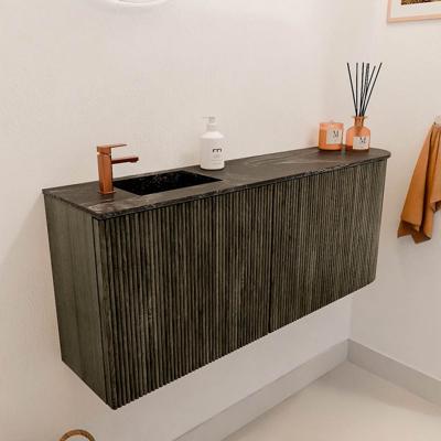 Toiletmeubel Mondiaz Joya Dlux | 101.6 cm | Meubelkleur Shadow | Faye wastafel Lava Wasbak Links | 1 kraangat