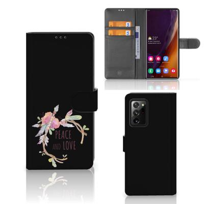 Samsung Galaxy Note20 Ultra Leuk Hoesje Boho Text | Portemonnee hoesje Samsung Galaxy Note20 Ultra Leuk Hoesje Boho Text | Portemonnee hoesje