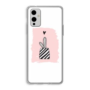 Zwart-wit cactus: OnePlus 9 Transparant Hoesje