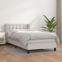 Boxspring met matras kunstleer wit 90x200 cm