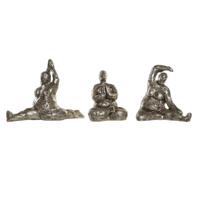 Decoratieve figuren DKD Home Decor 11 x 22,5 x 17 cm Gouden Yoga (3 Stuks)