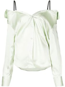 Alexander Wang chemise satinée à épaules dénudées - Vert