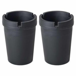 Auto asbak met deksel - 2x - zwart - 11 x 8 cm - Geurvrije/rookvrije auto asbak