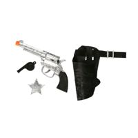 Verkleed speelgoed Cowboys pistool met holster - set - kinderen - kunststof - thumbnail