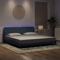 Bedframe met LED zonder matras fluweel donkergrijs 200x200 cm