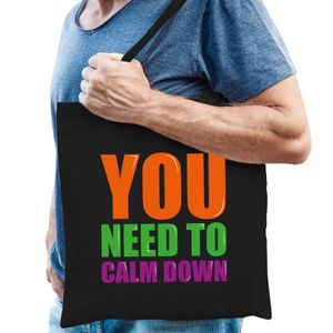 You need to calm down cadeau tas zwart voor heren