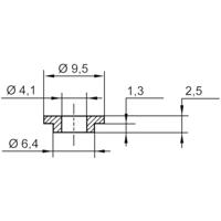 TRU COMPONENTS TC-V5818-203 Isolatieschijf 1 stuk(s) Buitendiameter: 9.5 mm, 6.4 mm Binnendiameter: 4.1 mm