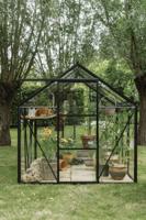 Royal Well tuinkas Kate 2 met veiligheidsglas en fundering - zwart Royal Well tuinkas Kate 2 met veiligheidsglas en fundering - zwart
