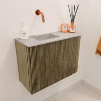 Toiletmeubel Mondiaz Joya Dlux | 61.6 cm | Meubelkleur Dusk | Faye wastafel Glace Wasbak Links | Zonder kraangat(en)
