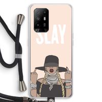 Slay All Day: Oppo A94 5G Transparant Hoesje met koord