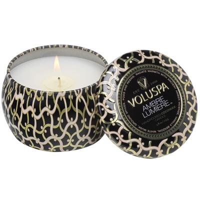 Voluspa Maison Noir Ambre Lumiere Mini Tin Candle 113gr Voluspa Maison Noir Ambre Lumiere Mini Tin Candle 113gr